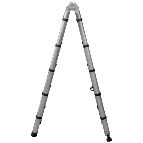 Лестница телескопическая 3,2/1,6 м двухсекционная алюминиевая 2x5 ступеней Новая Высота 2311205ТЛ