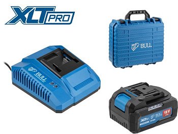 Набор аккумулятор 4 А*ч и зарядное устройство 1х4 А BULL XLTpro в чем. SET 18.0 В