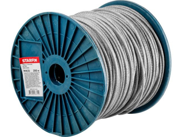 3(4) мм Трос стальной в ПВХ DIN 3055 (бухта 200 м)