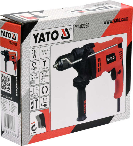 Дрель ударная 810Вт. YATO 