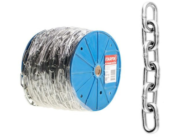 М2 Цепь сварная короткозвенная нерж.сталь A2 DIN 766 (бухта 50м )