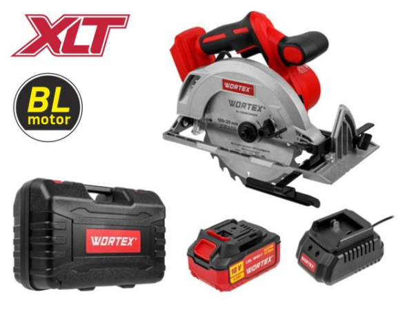 Аккумуляторная циркулярная пила WORTEX CCS 1819-1 в чем. ALL1 XLT SET БЕСЩЕТ., 18 В, 185 мм, до 63 мм 