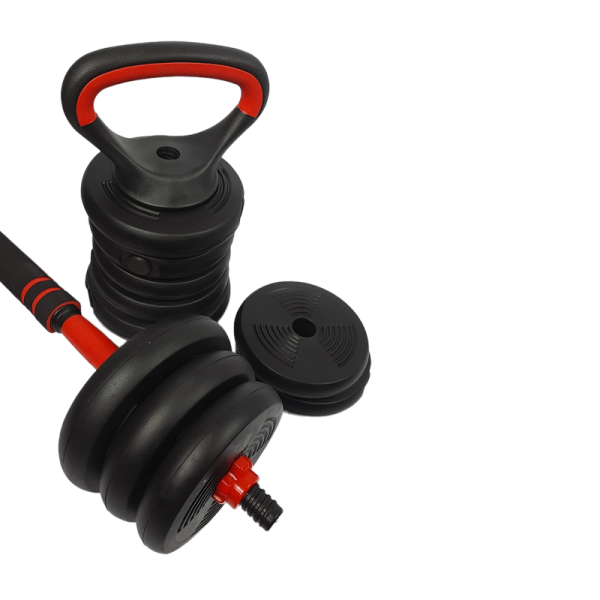 Набор гантелей со штангой и гирями 6 в 1 AMETIST 30 кг