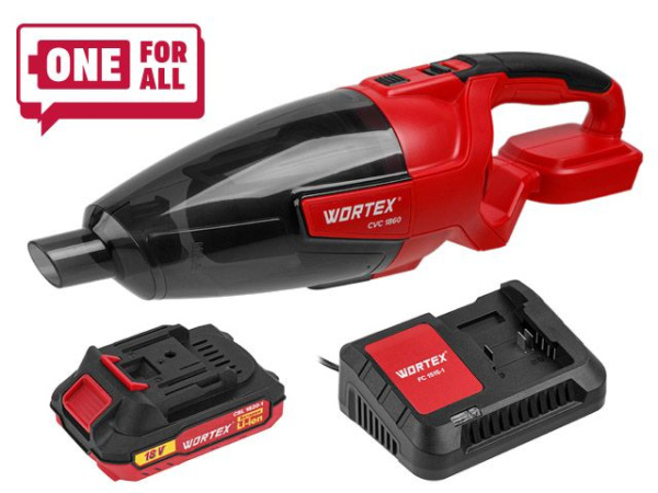 Аккум. пылесос WORTEX CVC 1860 в кор. с акб и з/у ALL1 МЕГА АКЦИЯ 