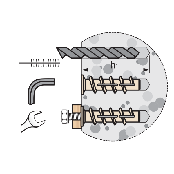 14x70 мм (шуруп 9-10 мм) дюбель для газосиликата PBT 10 НЕЙЛОН Евростандарт /аналог Sormat KBT/