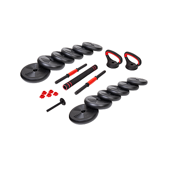 Набор гантелей со штангой и гирями 6 в 1 AMETIST 20 кг