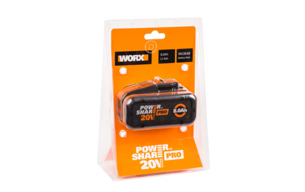 Батарея аккумуляторная WORX WA3648 PRO, 20В, 8Ач