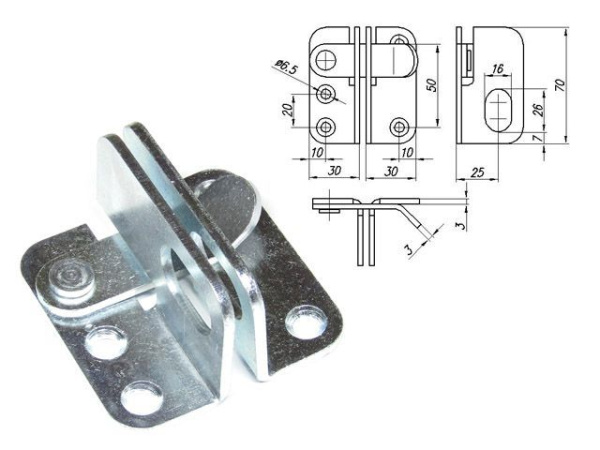 Проушины для замка с фиксатором белый цинк