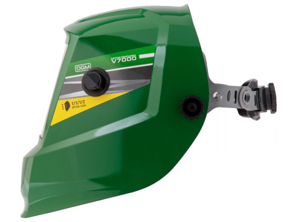 Щиток сварщика  с самозатемняющимся светофильтром DGM V7000 (зеленый) (1/1/1/2, 104x63 мм (65,5 см2), DIN 3,5/4-8/9-13 (регул), 4 сенсора)