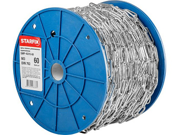 М3 Цепь сварная длиннозвенная оцинк. DIN 763 (бухта 60 м)