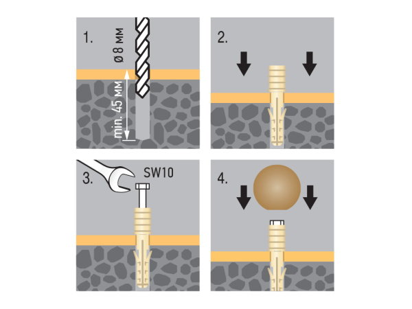 Комплект дверного ограничителя бук