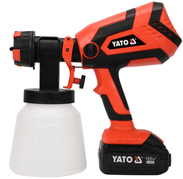 Пистолет краскопульт 18V, 4,0Ah, 1 L/min, YATO 