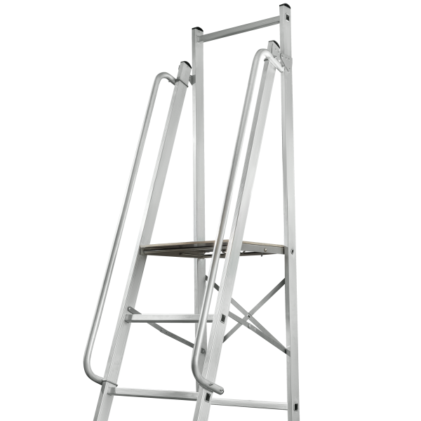 Стремянка передвижная профессиональная 5 ступеней с платформой 450x450 мм NV1540 Новая высота 1540105