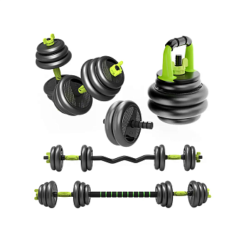 Набор гантелей со штангой и гирями 7 в 1 AMETIST 20 кг