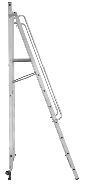 Стремянка передвижная профессиональная 8 ступеней с платформой 450×450 мм NV1540 Новая высота 1540108