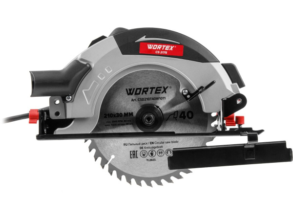 Циркулярная пила WORTEX CS 2175 в кор. 1900 Вт, 210 мм, до 75 мм 