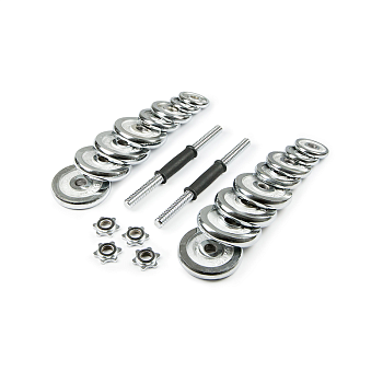 Набор гантелей хромированных AMETIST в чемодане 30 кг