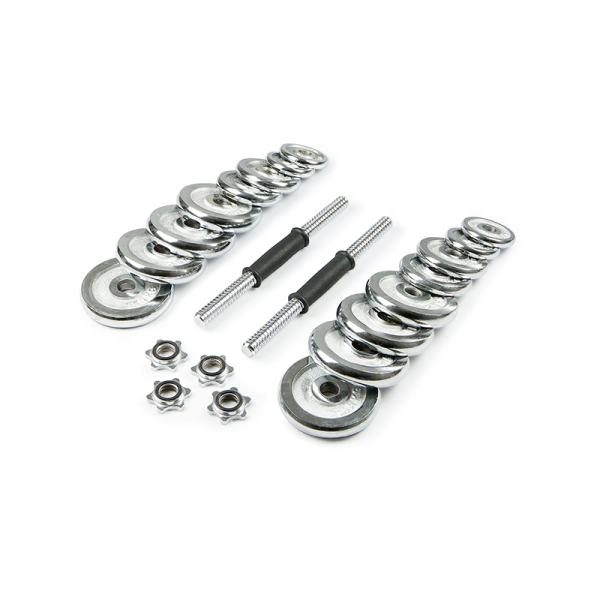 Набор гантелей хромированных AMETIST в чемодане 30 кг