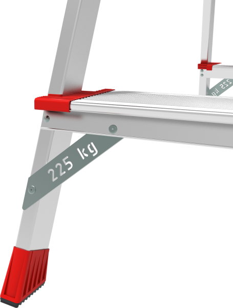 Стремянка профессиональная алюминиевая двухсторонняя 2x2 ступени 130 мм площадка 260 мм NV3127 Новая высота 3127202