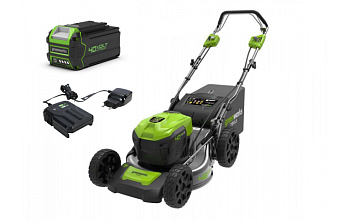 Газонокосилка аккумуляторная самоходная Greenworks GD40LM46SPK4 46см 40В (в комплекте АКБ 4А/ч + ЗУ)
