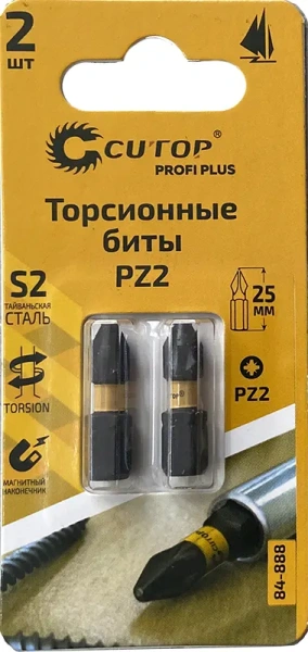 PZ 2х25 мм Набор бит торсионных (2шт.) Cutop Profi Plus 84-888