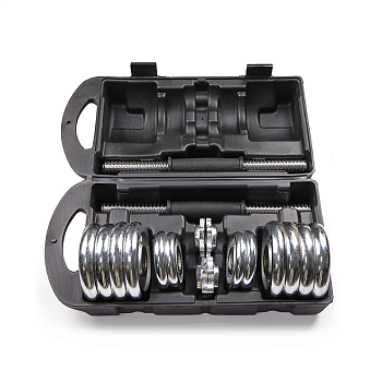 Набор гантелей хромированных AMETIST в чемодане 15 кг