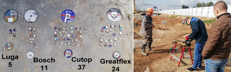 Испытания отрезных дисков Cutop на объекте 12