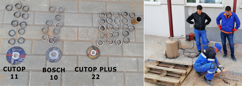 Испытания отрезных дисков Cutop на объекте 13