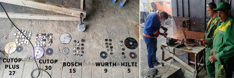 Испытания отрезных дисков Cutop на объекте 14