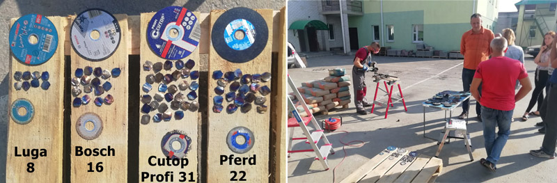 Испытания отрезных дисков Cutop на объекте 19