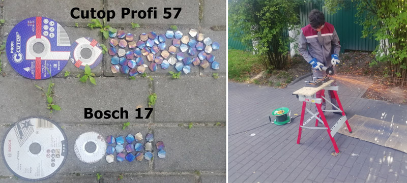 Испытания отрезных дисков Cutop на объекте 20