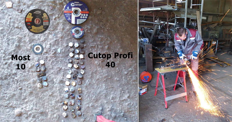 Испытания отрезных дисков Cutop на объекте 22