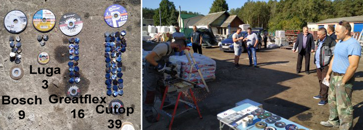 Испытания отрезных дисков Cutop на объекте 25