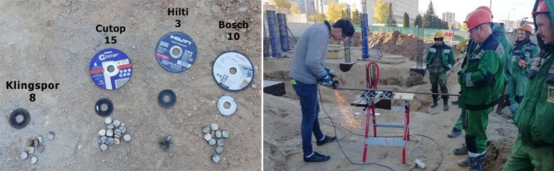 Испытания отрезных дисков Cutop на объекте 31