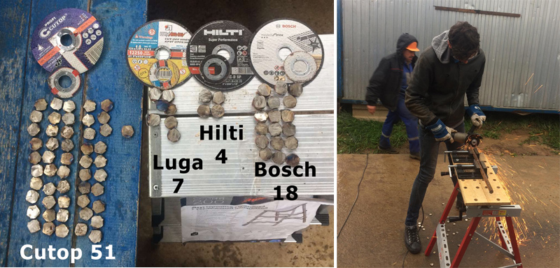 Испытания отрезных дисков Cutop 38