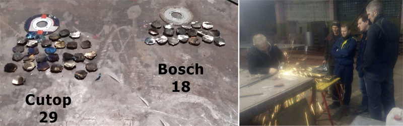Испытания отрезных дисков Cutop 42
