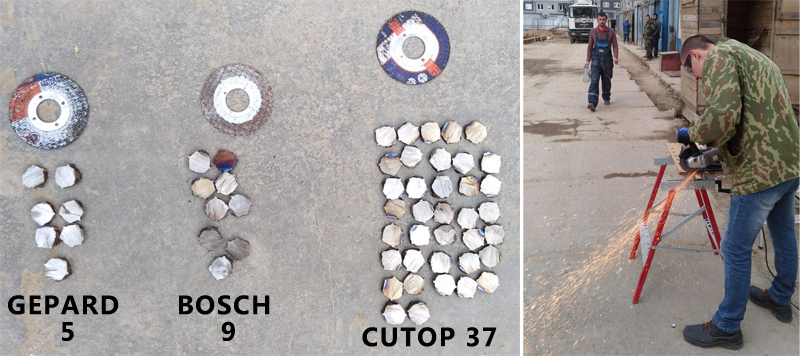 Испытания отрезных дисков Cutop 44