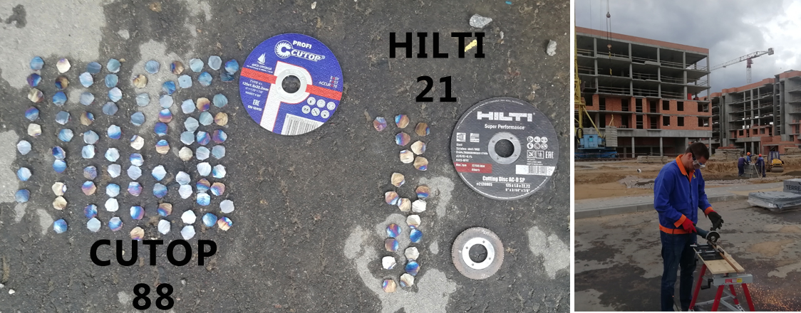 Испытания отрезных дисков Cutop 45