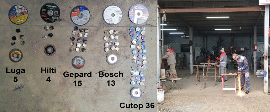 Испытания отрезных дисков Cutop 49