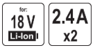 Двойное зарядное устройство 18V 2.4 A YATO 