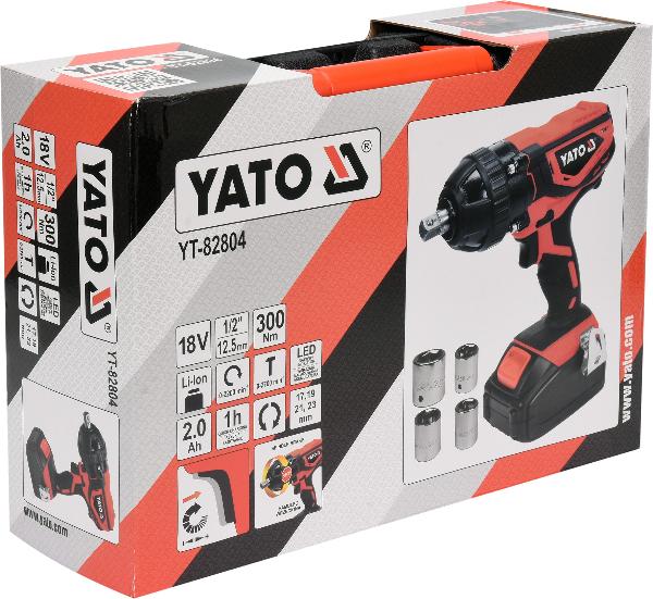 Аккумуляторный ударный гайковерт 18В 300Нм 1/2" YATO 