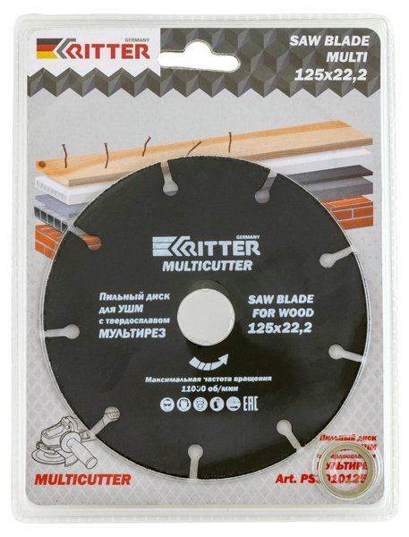 125x1.0x22.2 мм Диск пильный для УШМ Универсальный Ritter Multi PS30101250