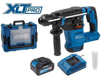 Аккум. перфоратор BULL CBH 1826 Xcase, XLTpro, БЕСЩЕТ., 18 В, 2.6 Дж, 26 мм, 1x4 А*ч, з/у 