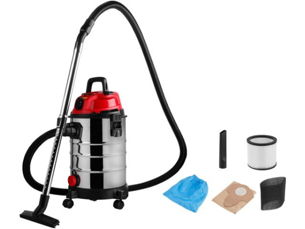 Пылесос строительный WORTEX VC 2515-1 WS 1400 Вт, 25 л, провод 4 м, шланг 3 м 