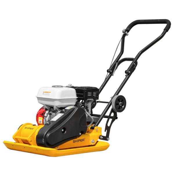 Виброплита SKIPER C120H-W  (Honda GX200, 6.5л.с., плита 58х50см., 20кН, 35м/мин, колёса)